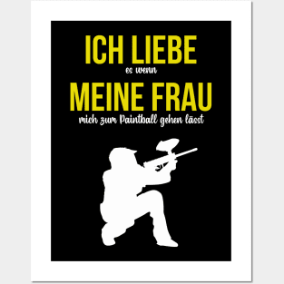 Paintball lustiger Spruch Ich liebe meine Frau Posters and Art